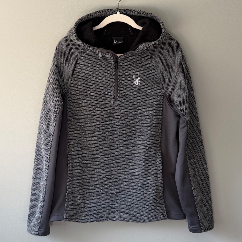 Spyder Men's Boundless Half Zip Pullover Hoodie Sweater Medium Gray